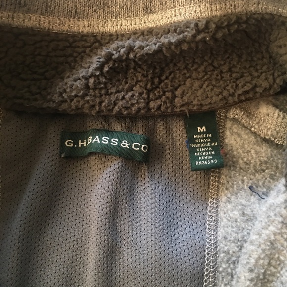 GH Bass & Co Grey Half Zip Medium Sweatshirt - Picture 3 of 9